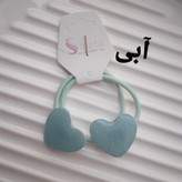 کش مو رزینی قلبی اکلیلی رنگی جفتی