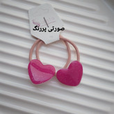 کش مو رزینی قلبی اکلیلی رنگی جفتی